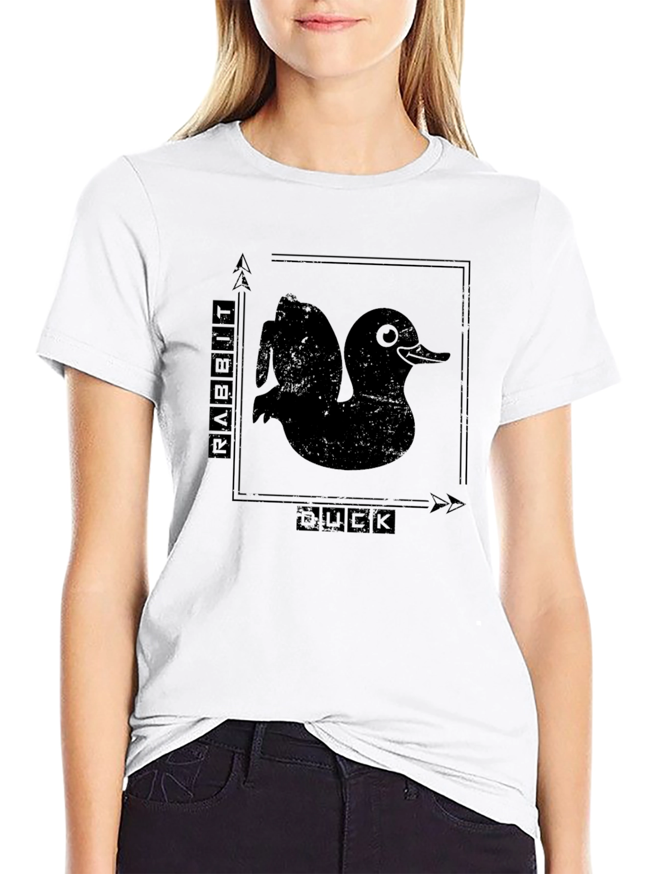 Rabbit Duck Illusion Graphic T-Shirt