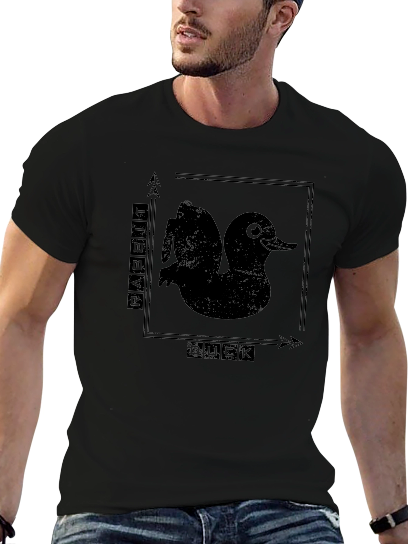 Rabbit Duck Illusion Graphic T-Shirt