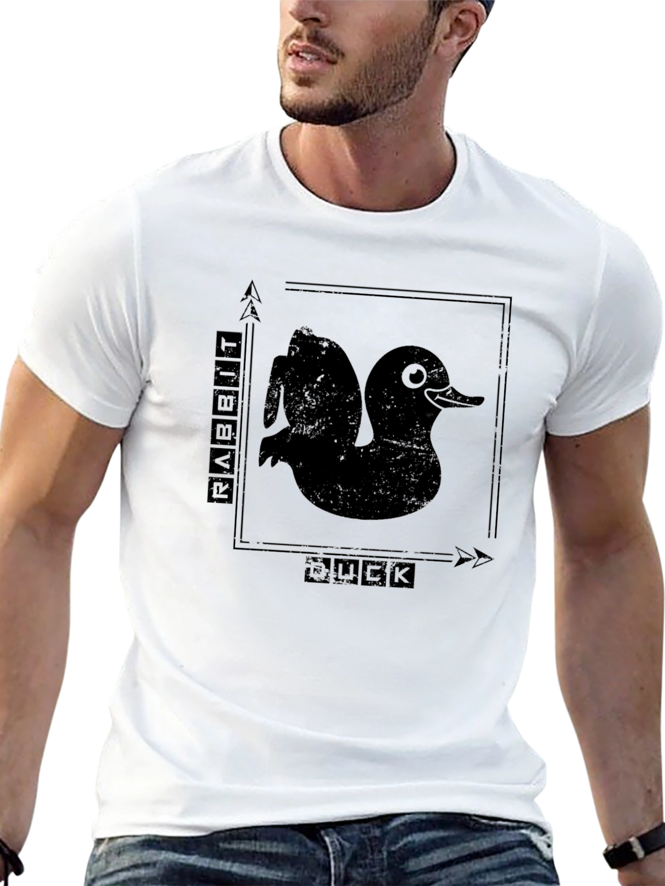 Rabbit Duck Illusion Graphic T-Shirt