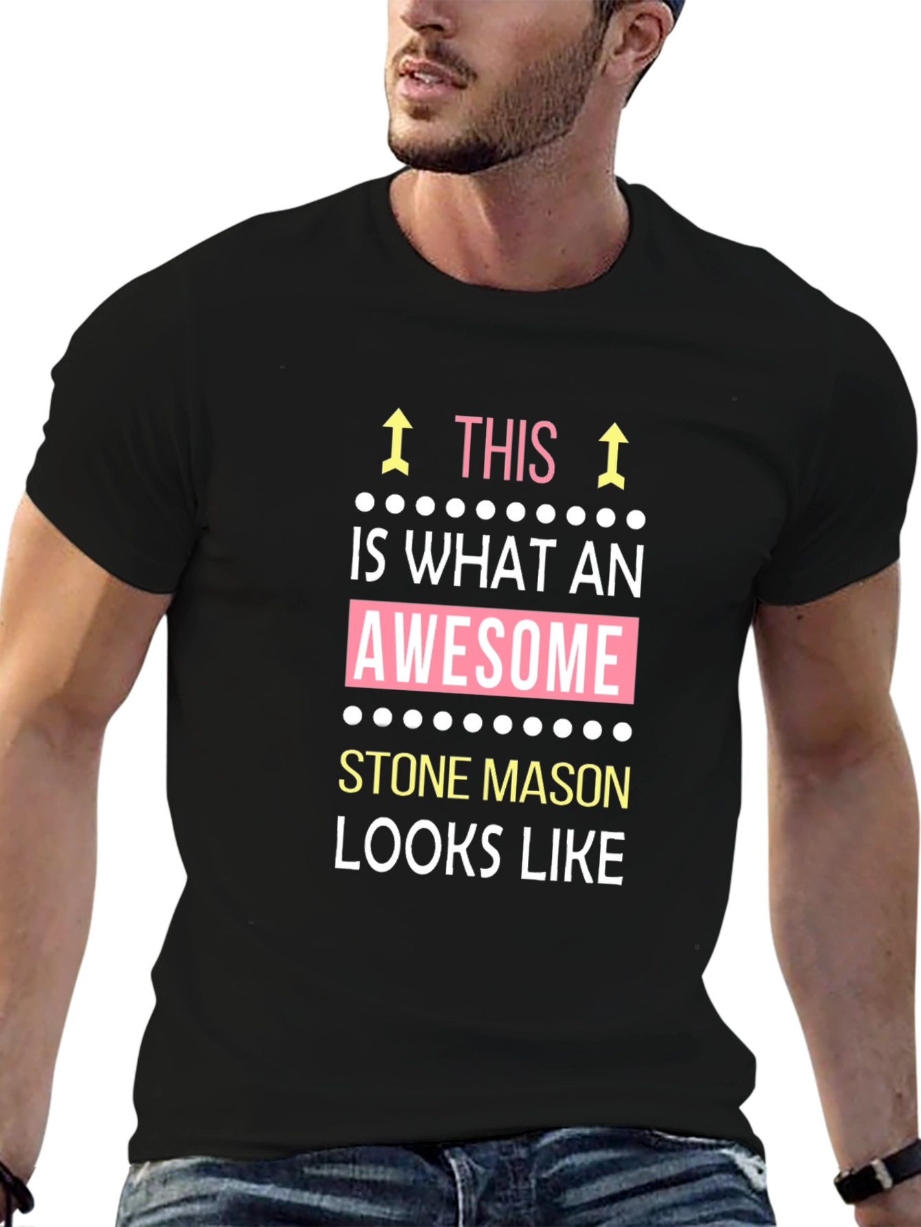 Awesome Stone Mason Graphic T-Shirt - Black