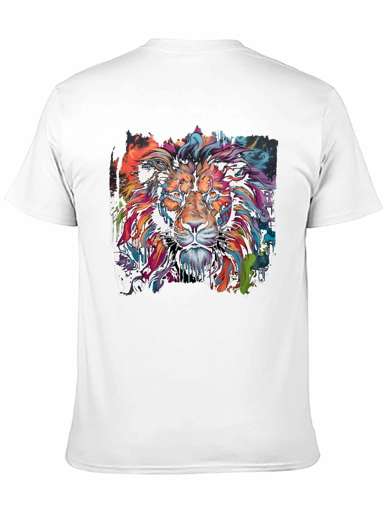 Vibrant Lion Graphic Tee - Stylish Mens T-Shirt