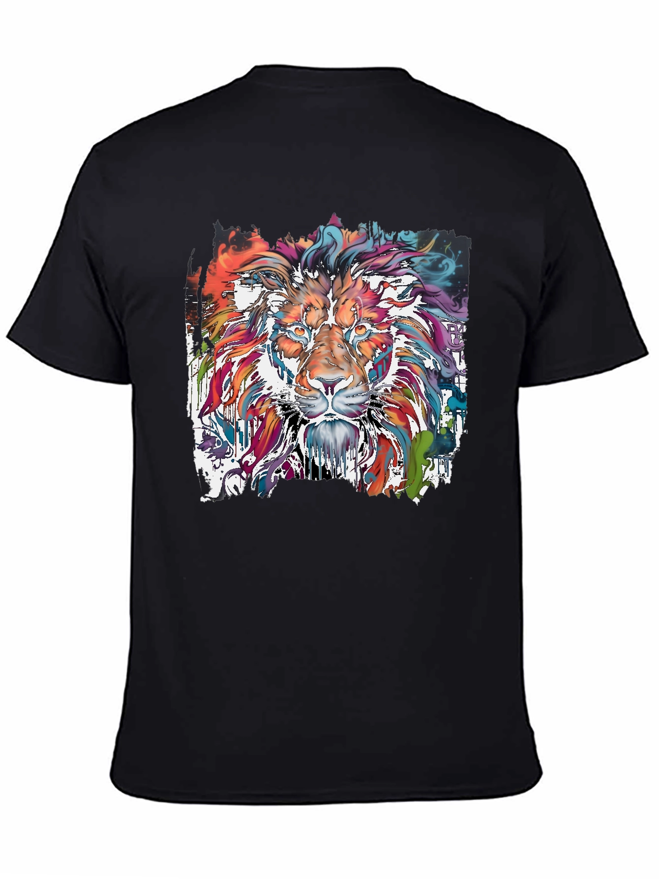 Vibrant Lion Graphic Tee - Stylish Mens T-Shirt