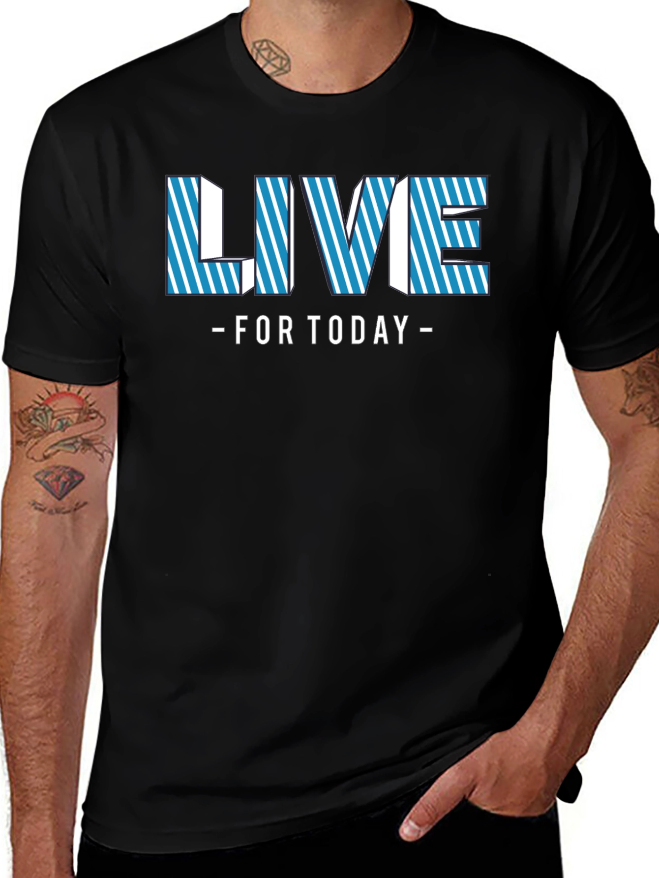 Live For Today Black Graphic Tee