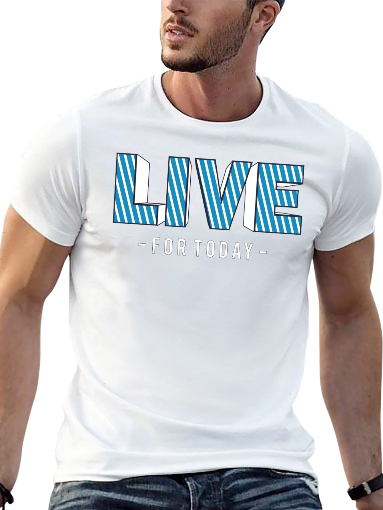 Live For Today Black Graphic Tee