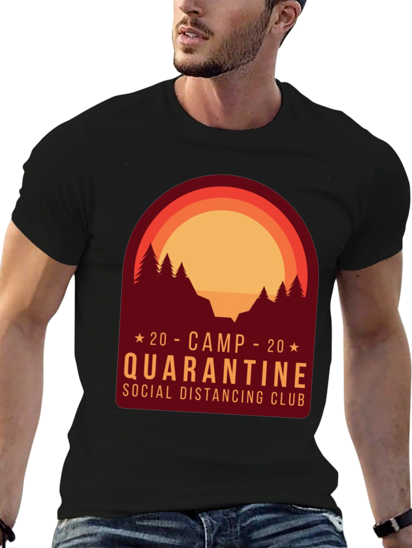Camp Quarantine Social Distancing Club Graphic Tee
