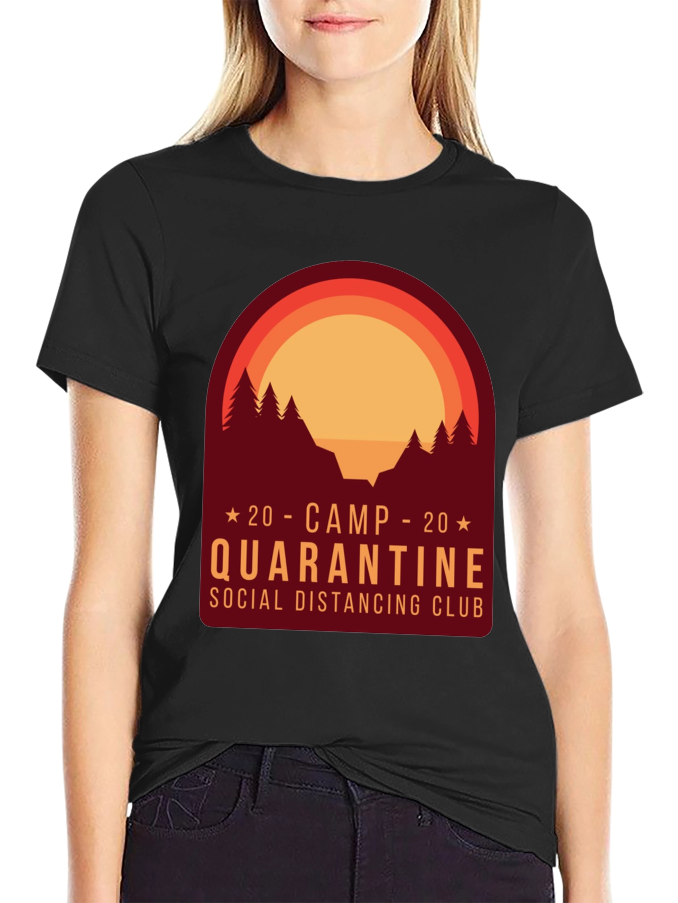Camp Quarantine Social Distancing Club Graphic Tee