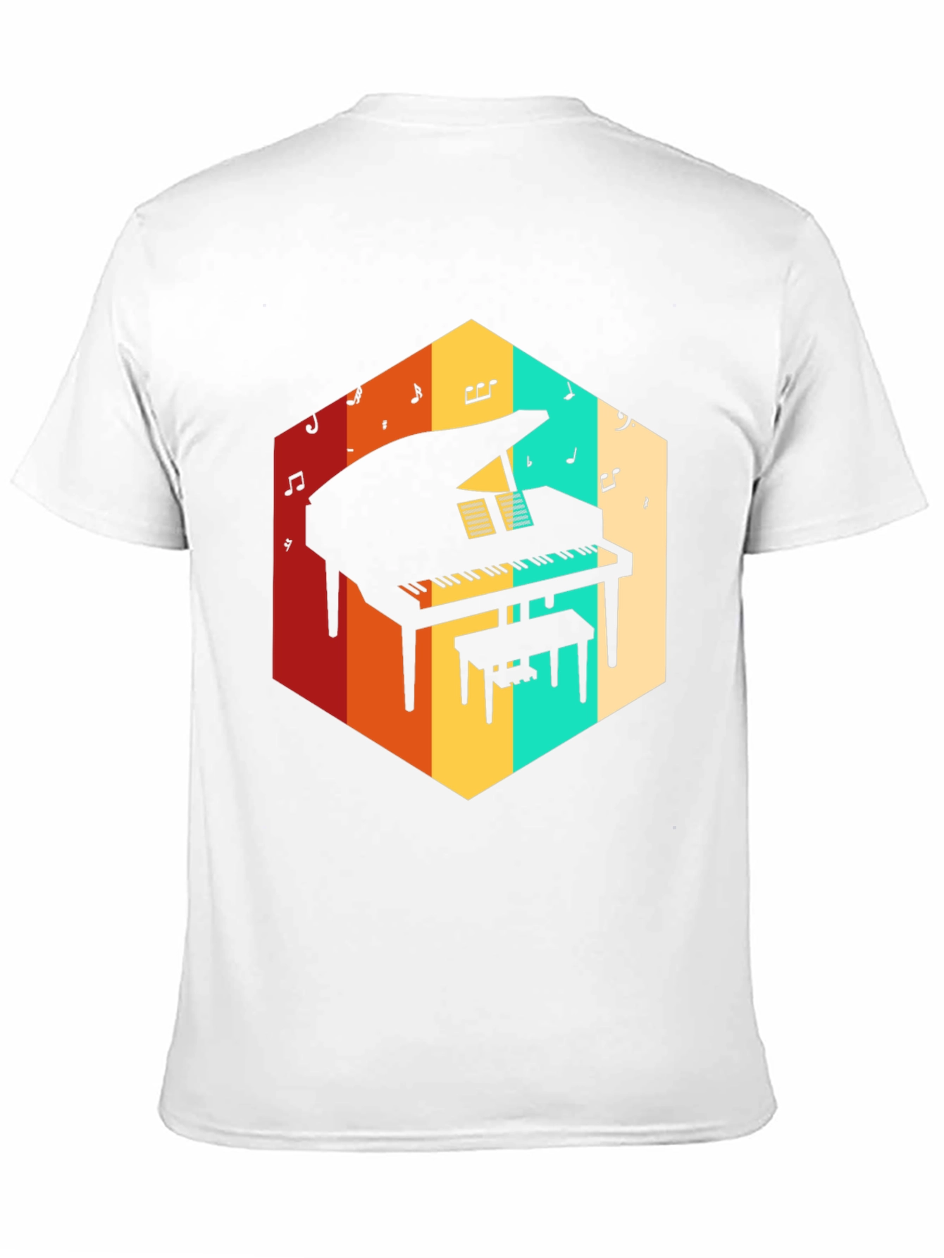 Retro Grand Piano Graphic Tee - Music Lover T-Shirt