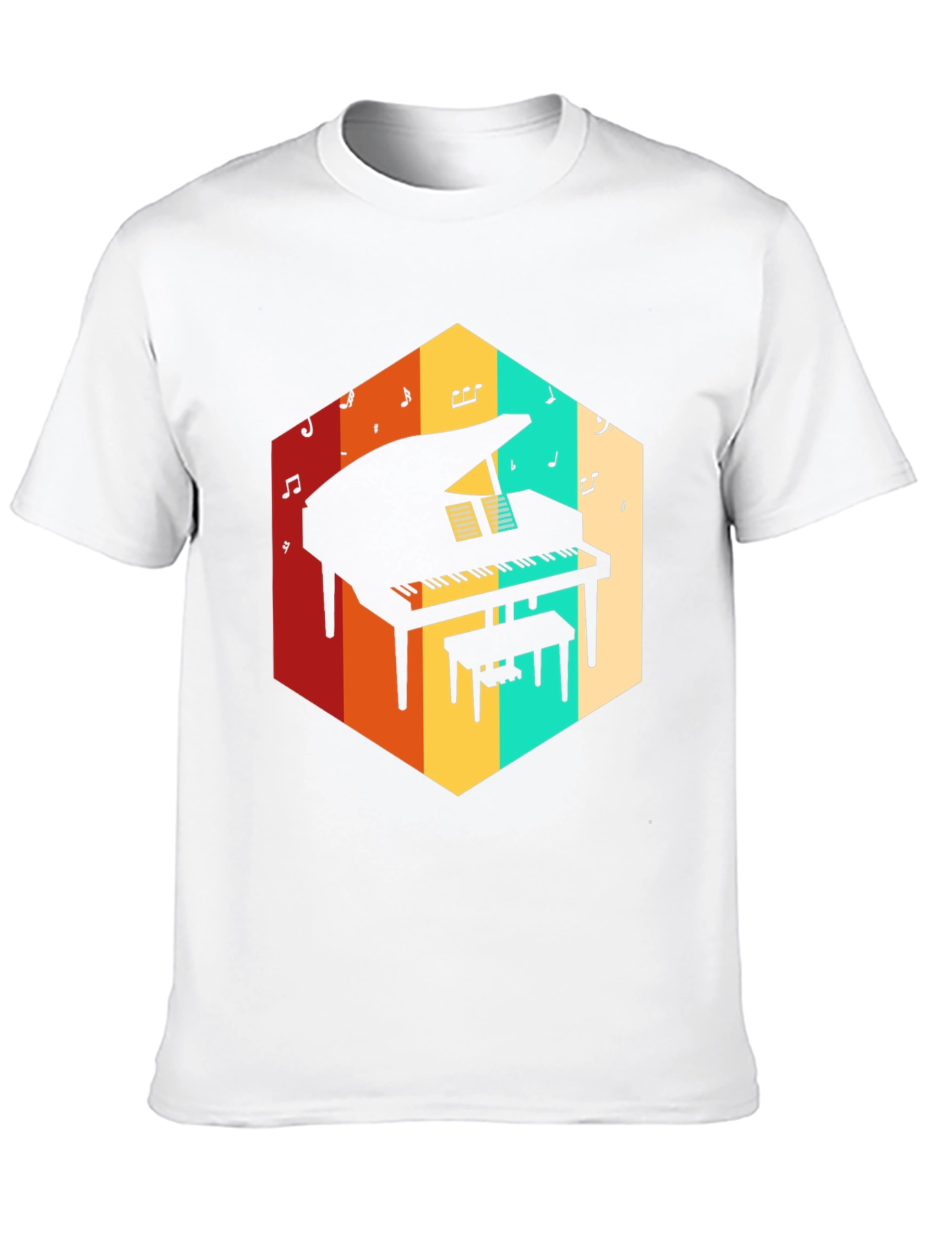 Retro Grand Piano Graphic Tee - Music Lover T-Shirt