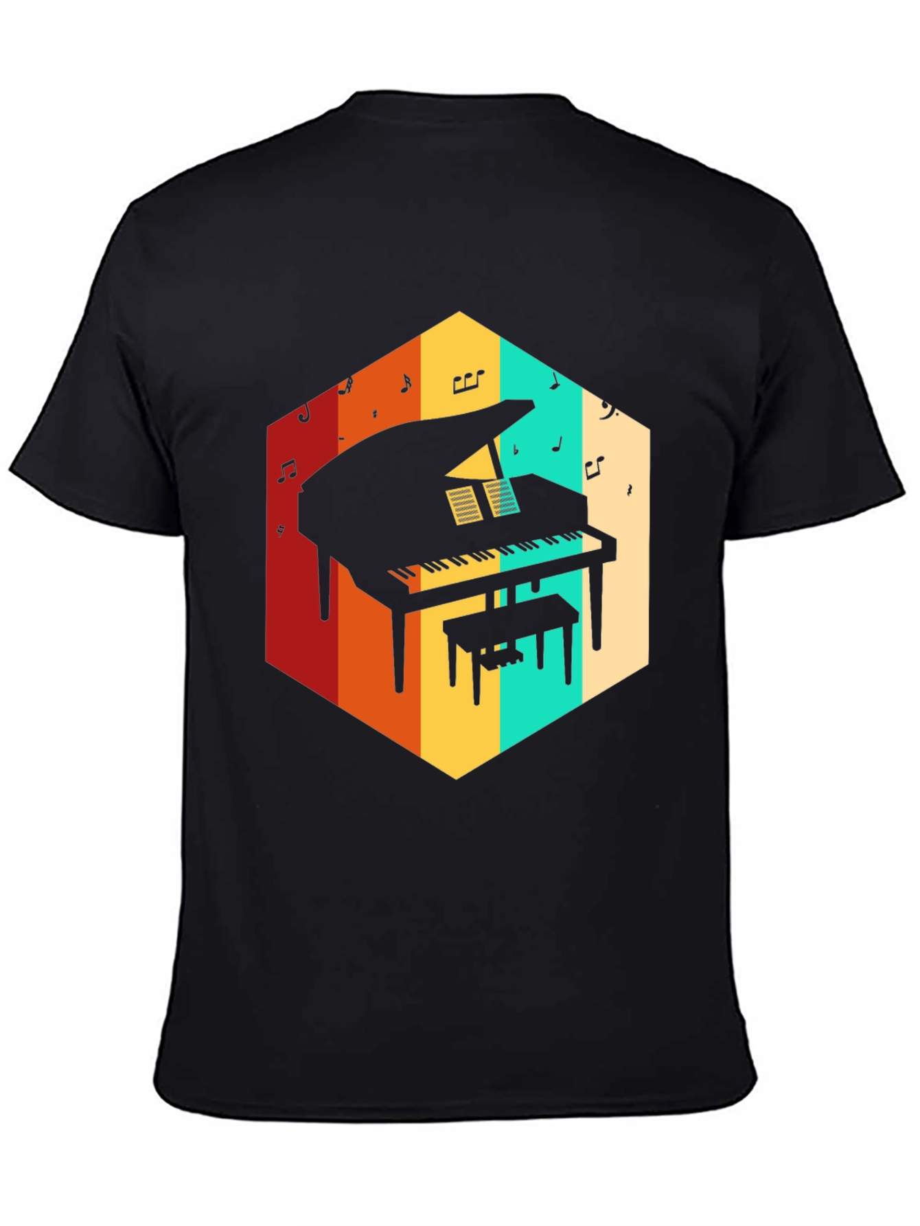 Retro Grand Piano Graphic Tee - Music Lover T-Shirt