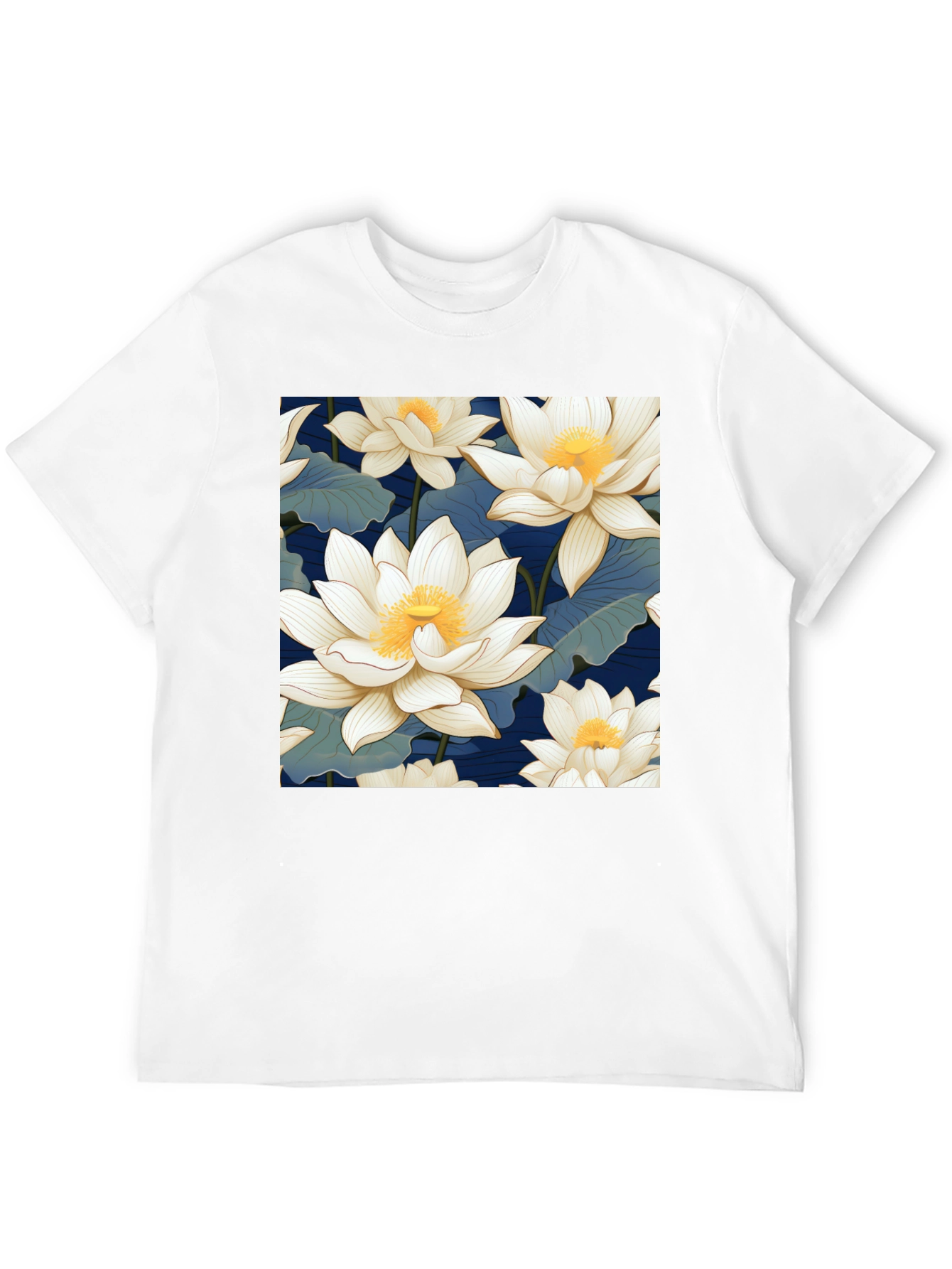 Lotus Flower Graphic Black T-Shirt