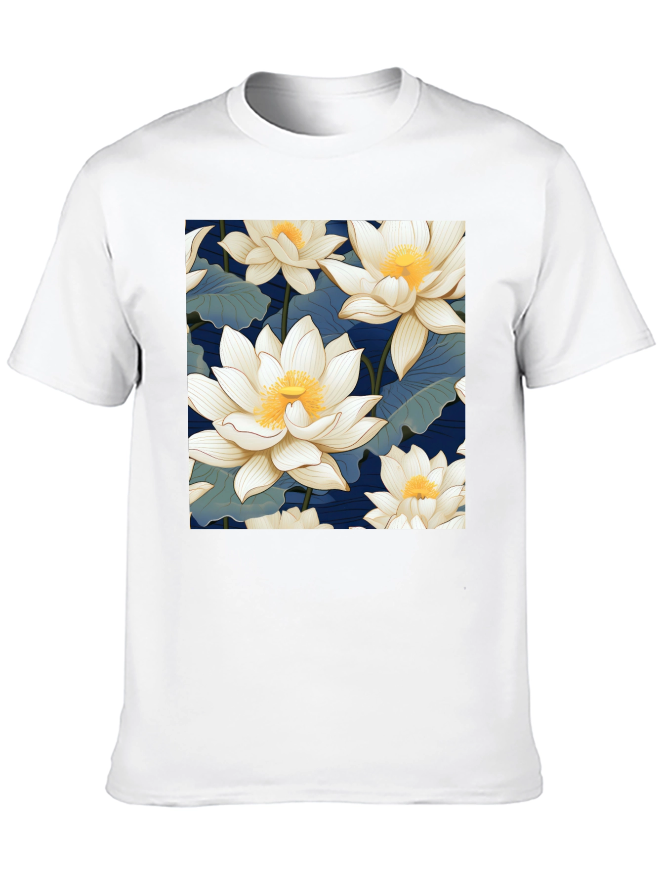 Lotus Flower Graphic Black T-Shirt