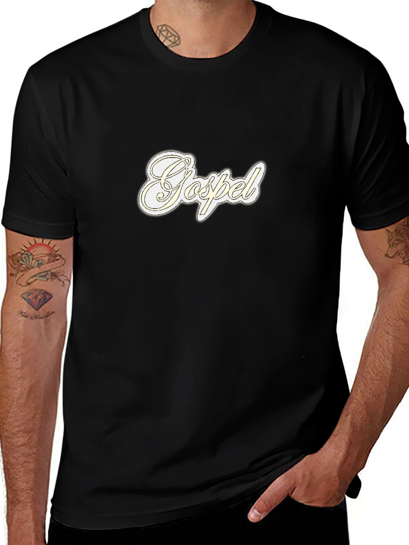 Gospel Black Tee - Stylish Faith Statement