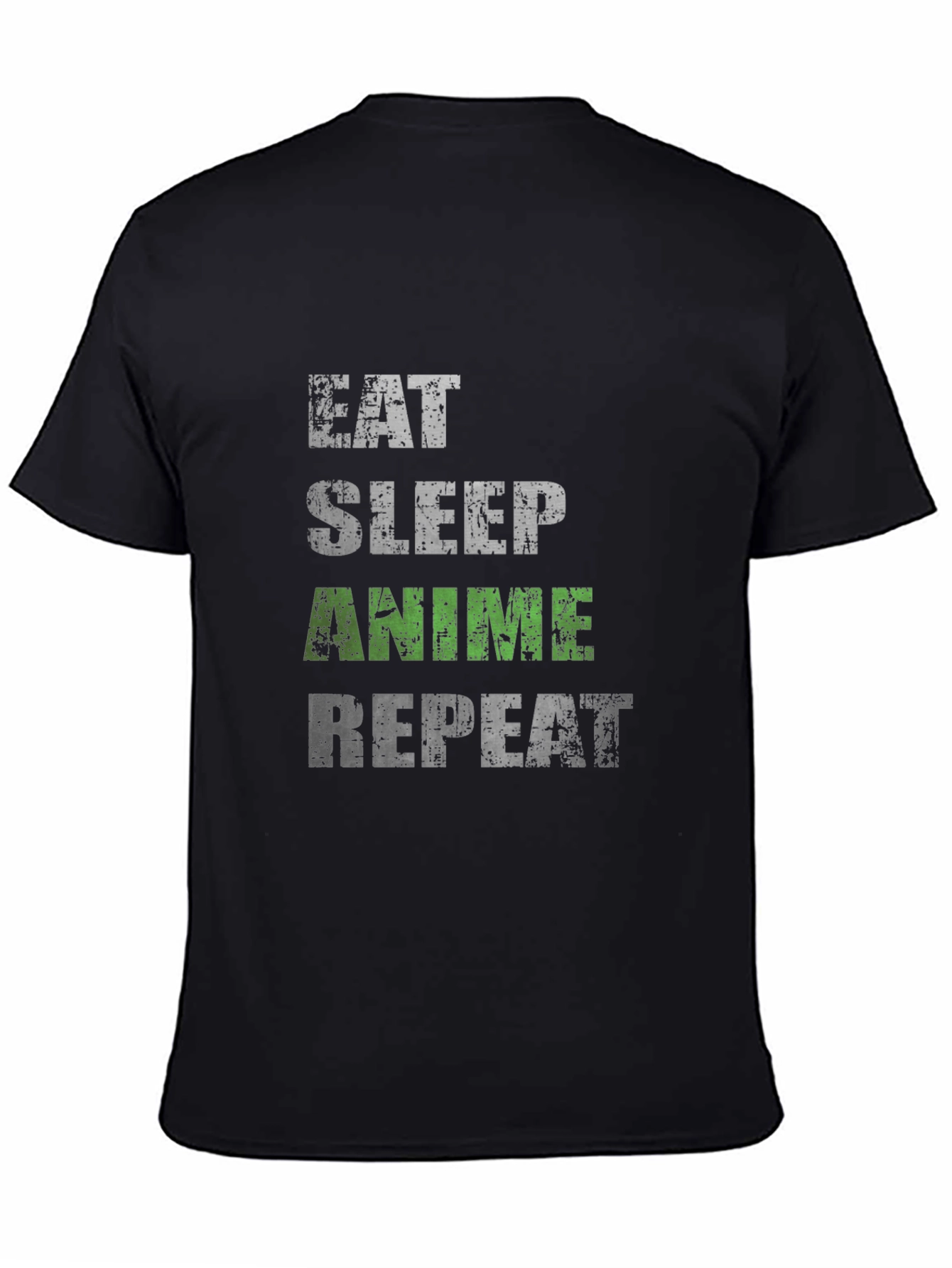 Eat Sleep Anime Repeat Black T-Shirt