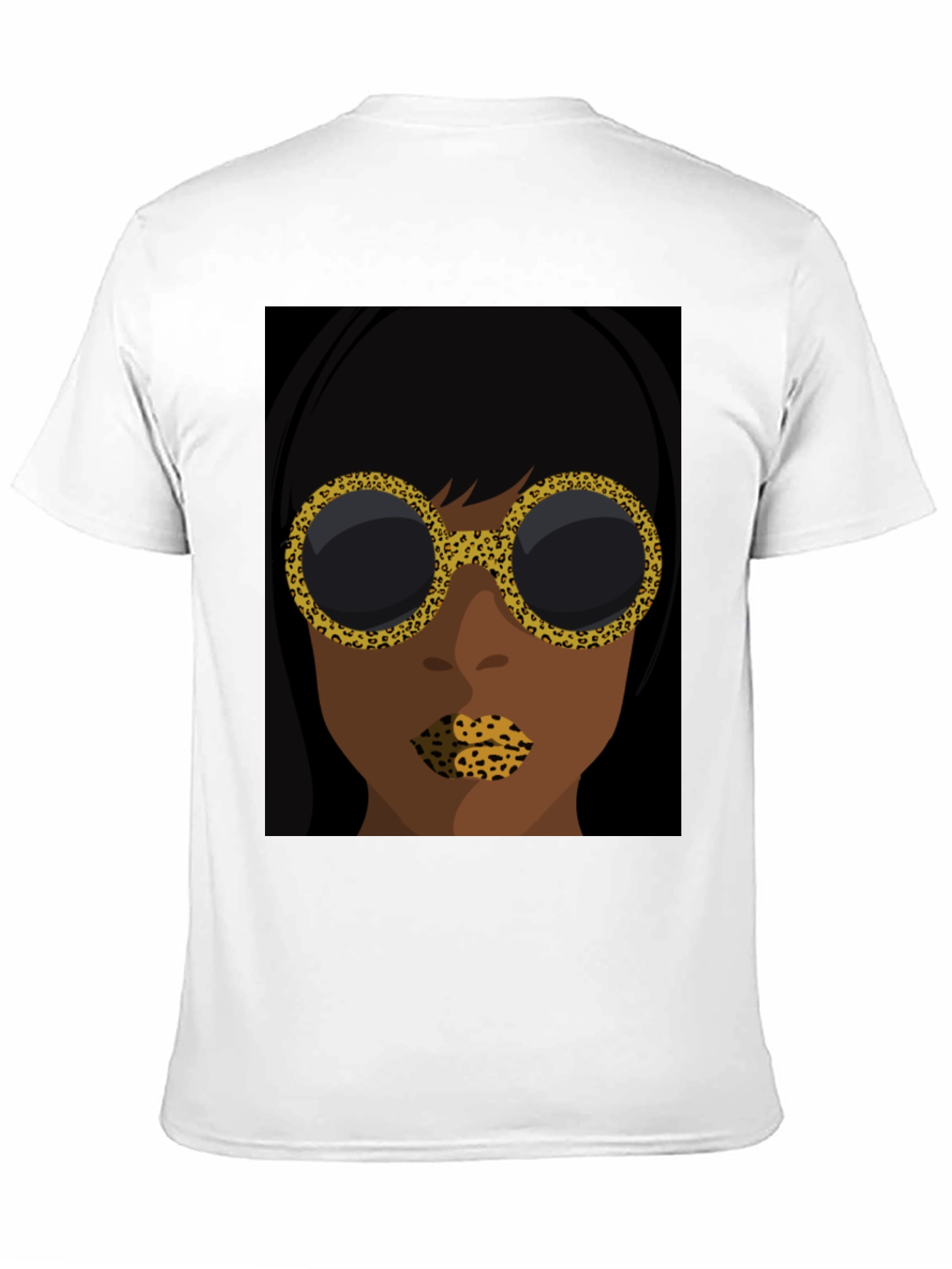 Abstract Leopard Print Face Graphic Tee