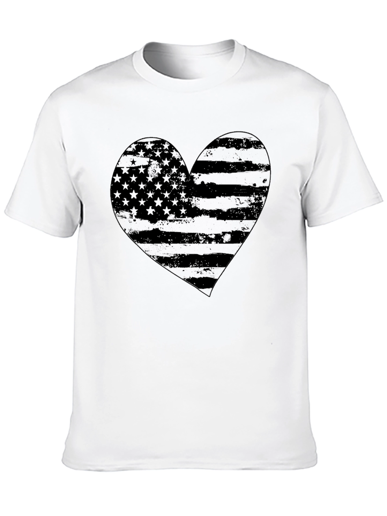 American Flag Heart Graphic T-Shirt