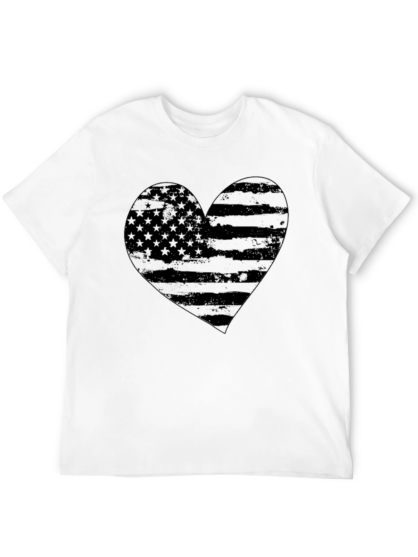 American Flag Heart Graphic T-Shirt