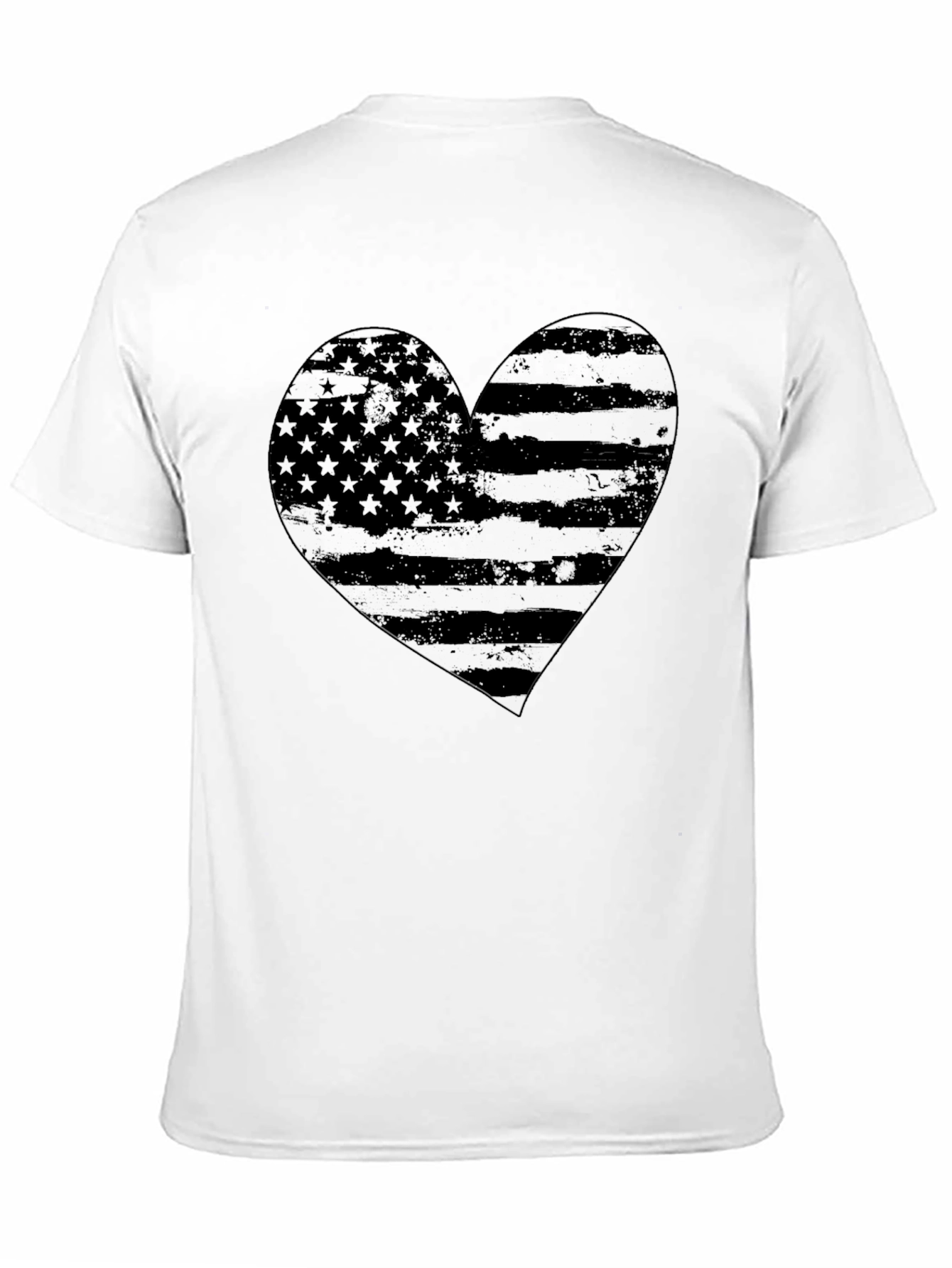 American Flag Heart Graphic T-Shirt