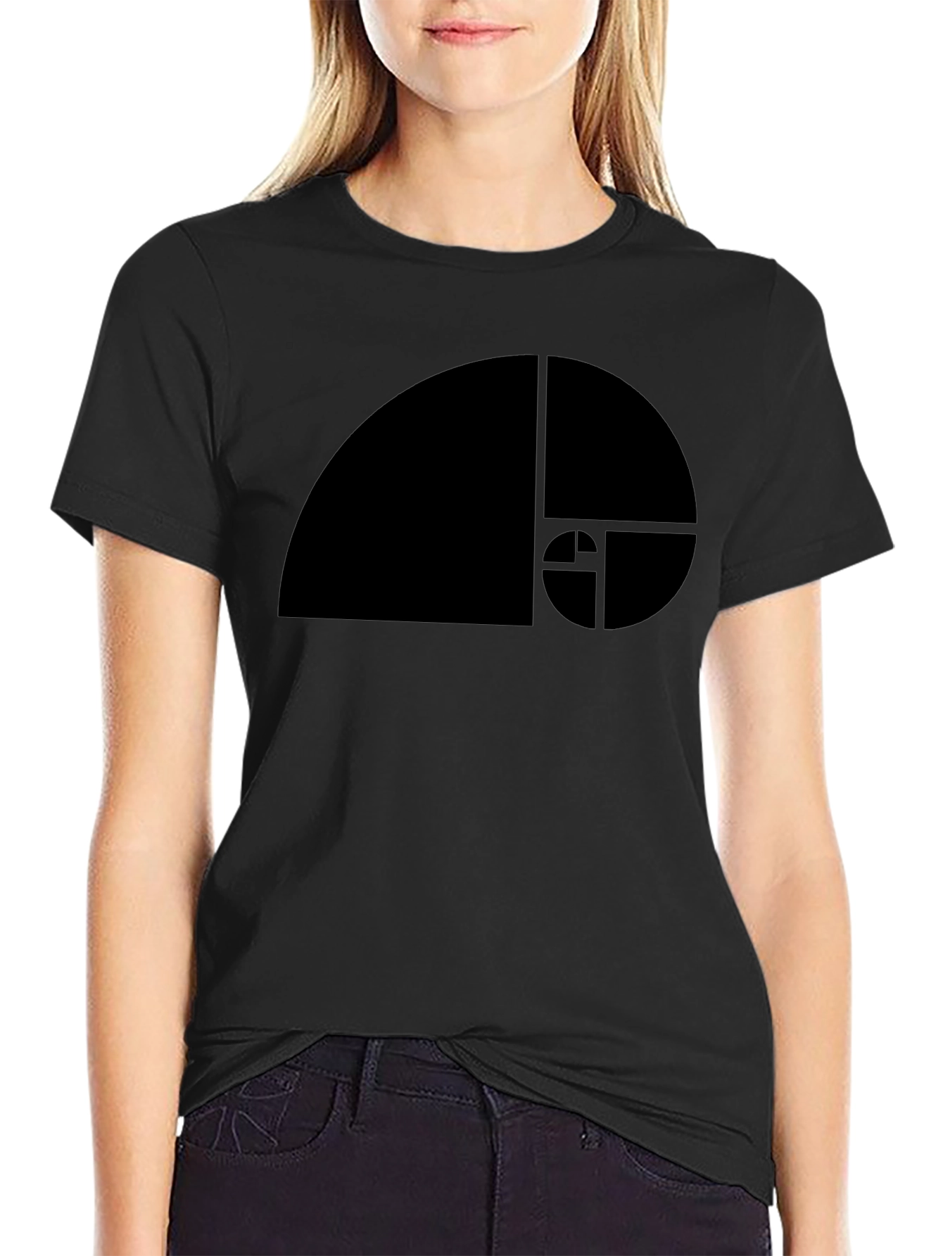 Fibonacci Sequence Graphic T-Shirt - Black