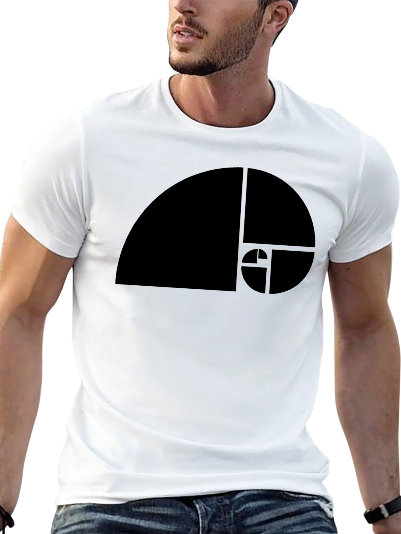 Fibonacci Sequence Graphic T-Shirt - Black