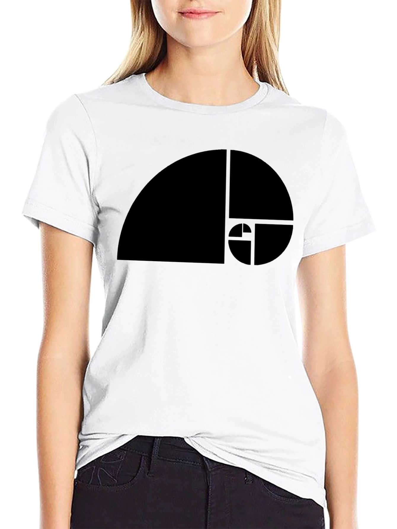 Fibonacci Sequence Graphic T-Shirt - Black