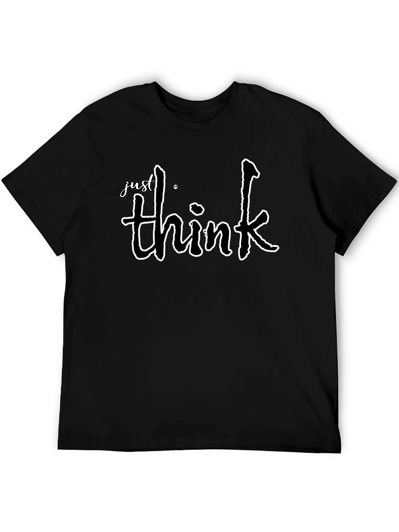 Just Think T-Shirt - Casual Black Tee