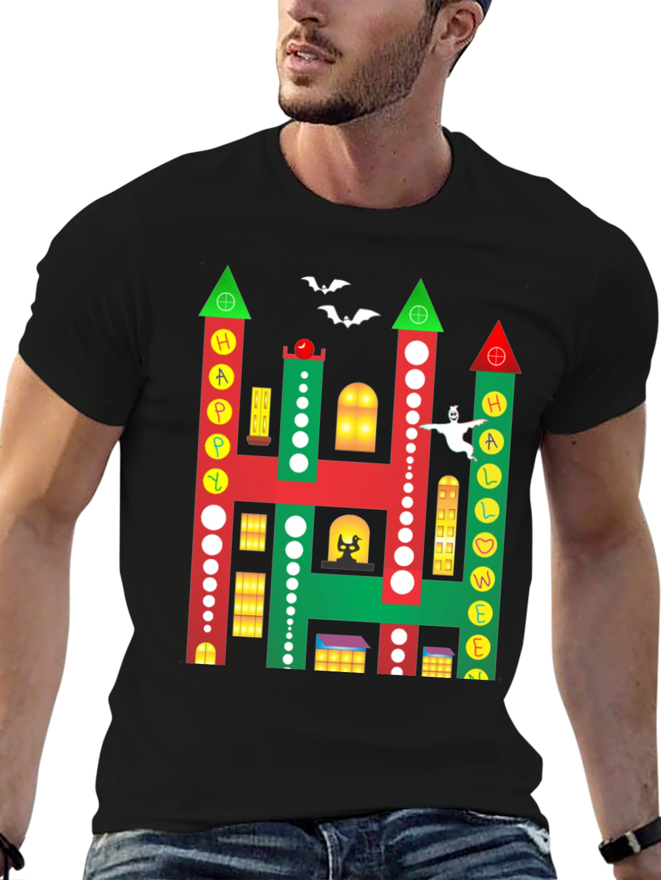 Happy Halloween Building Graphic T-Shirt
