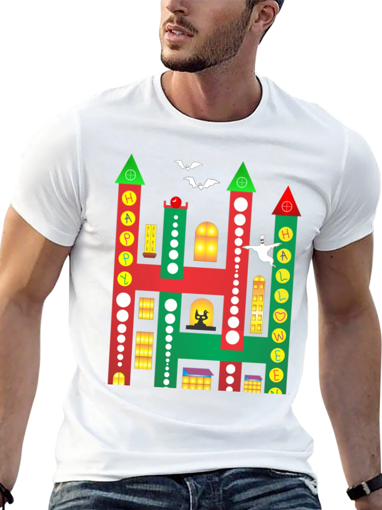 Happy Halloween Building Graphic T-Shirt