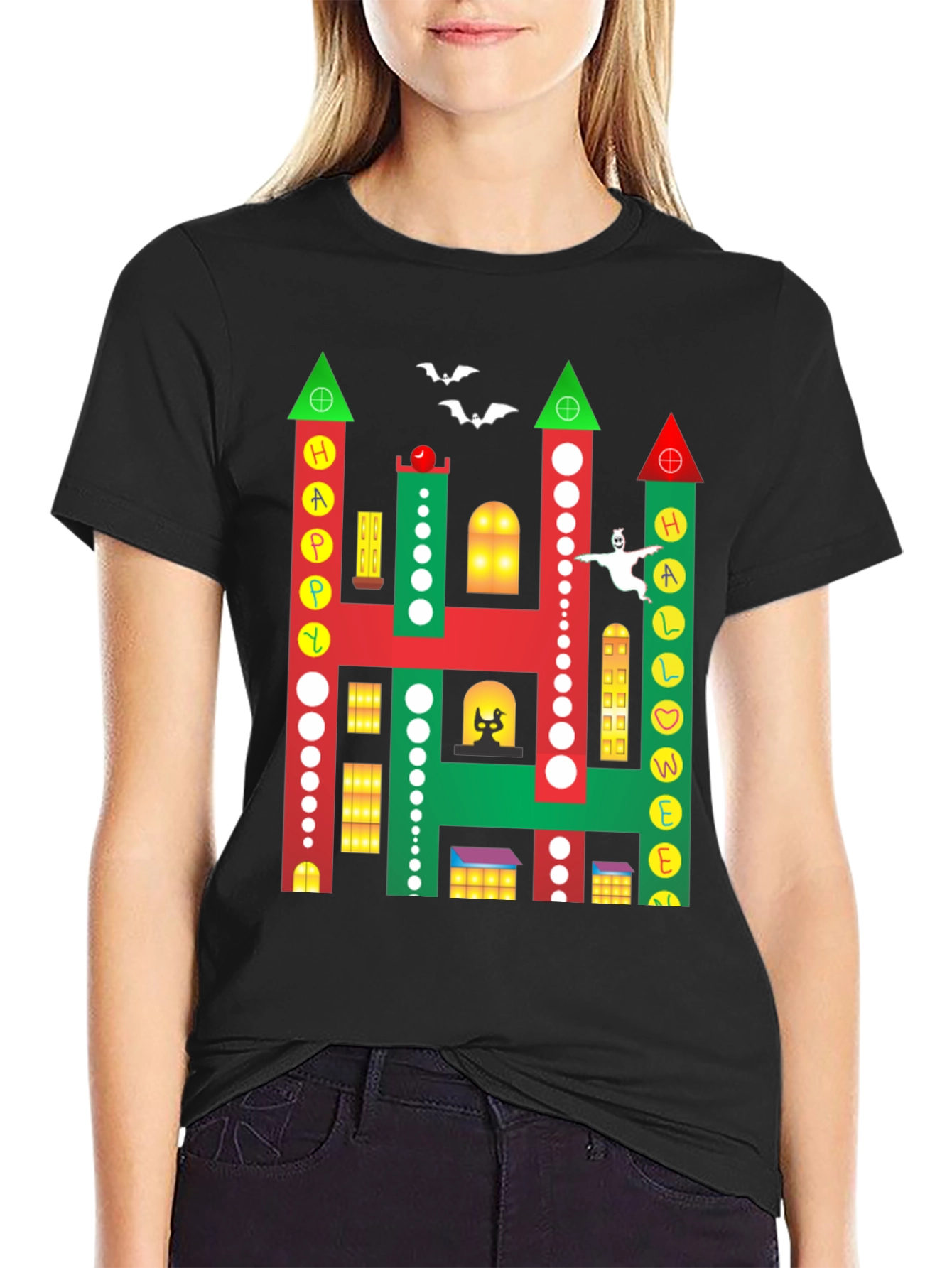 Happy Halloween Building Graphic T-Shirt
