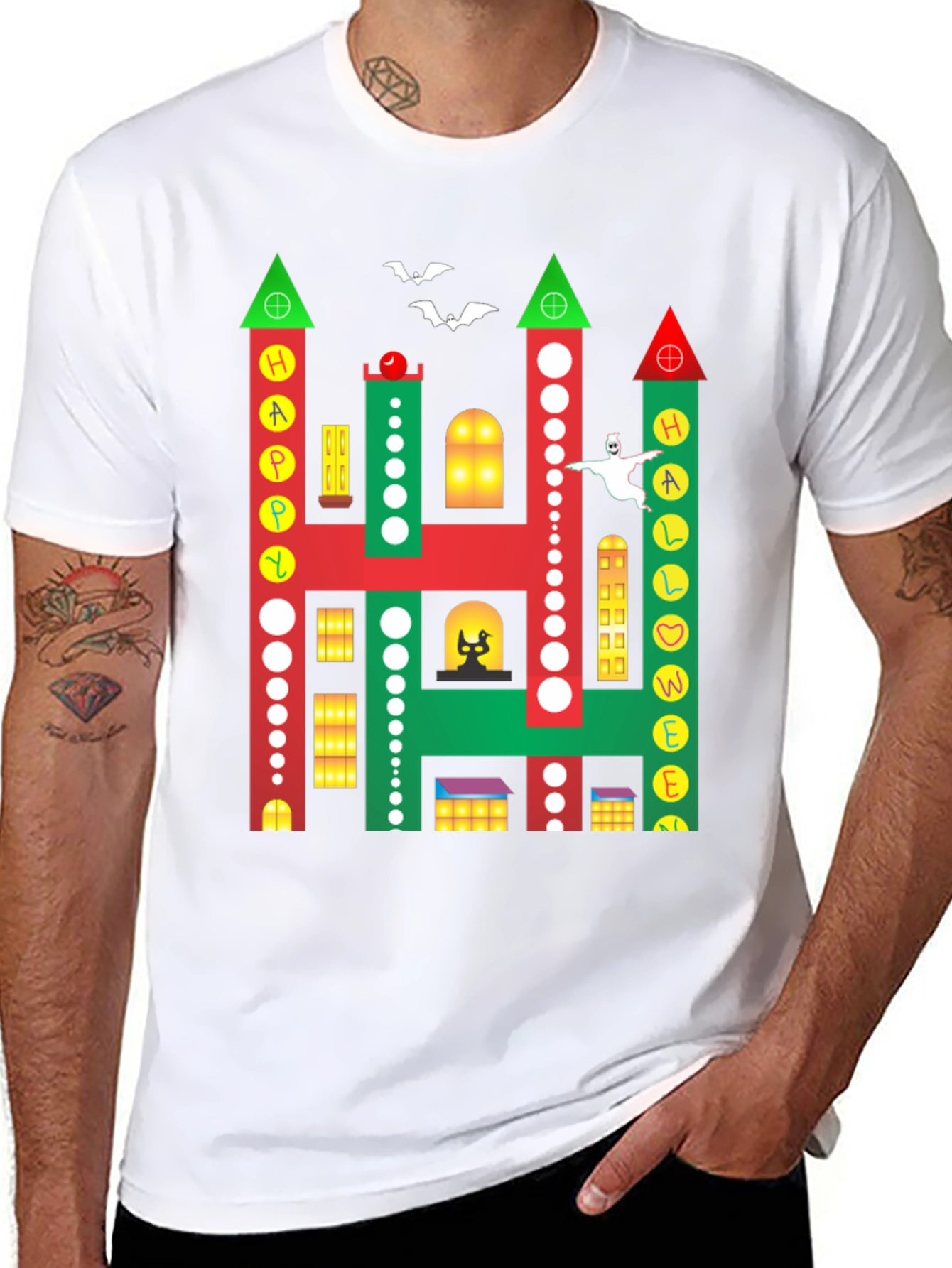Happy Halloween Building Graphic T-Shirt