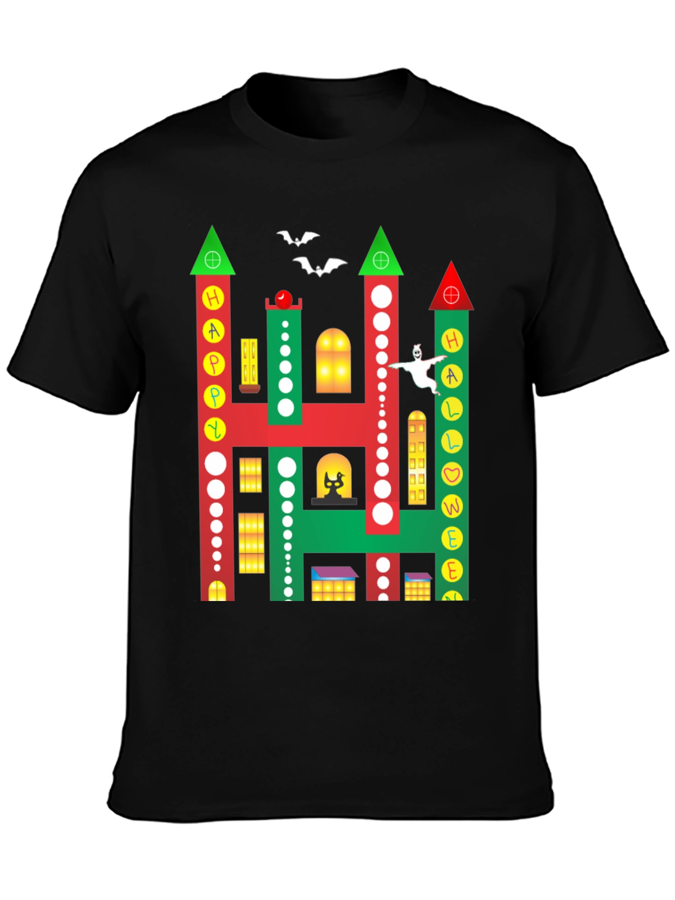 Happy Halloween Building Graphic T-Shirt