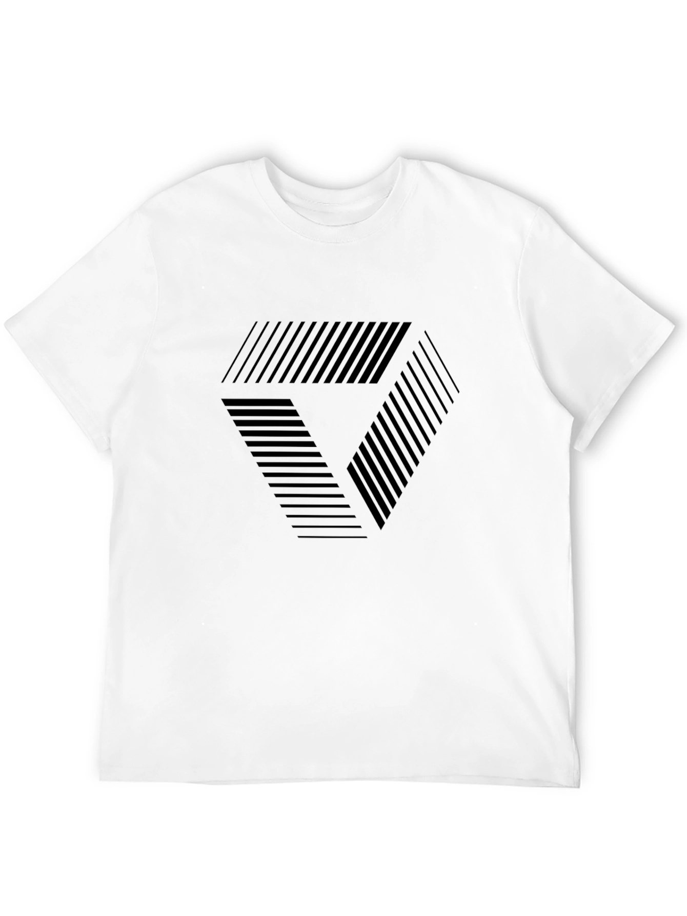 Modern Geometric Graphic Tee - Black