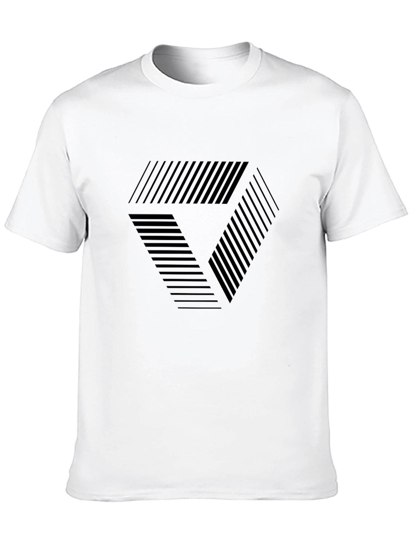 Modern Geometric Graphic Tee - Black