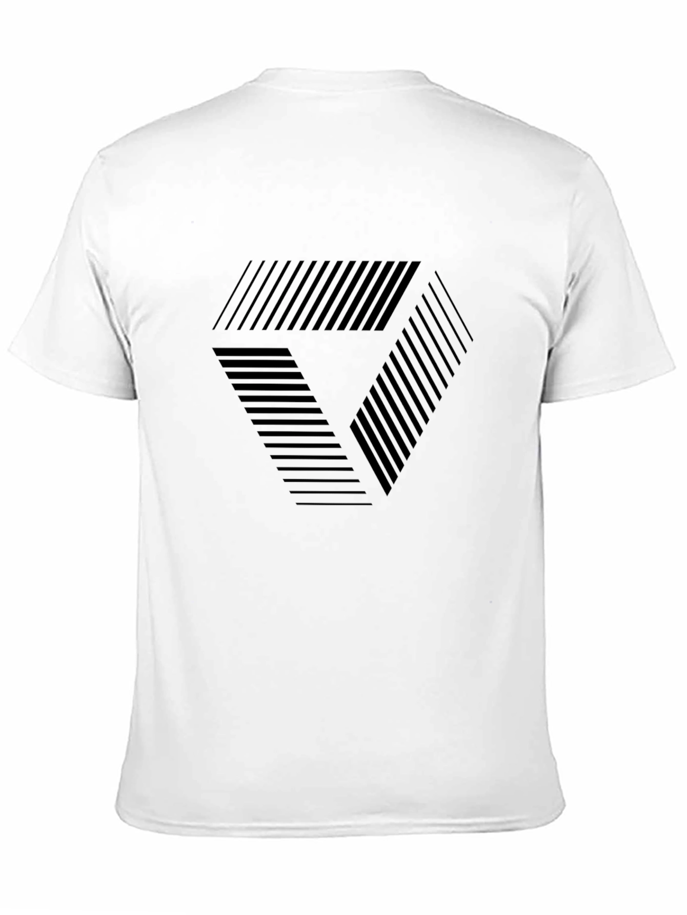 Modern Geometric Graphic Tee - Black