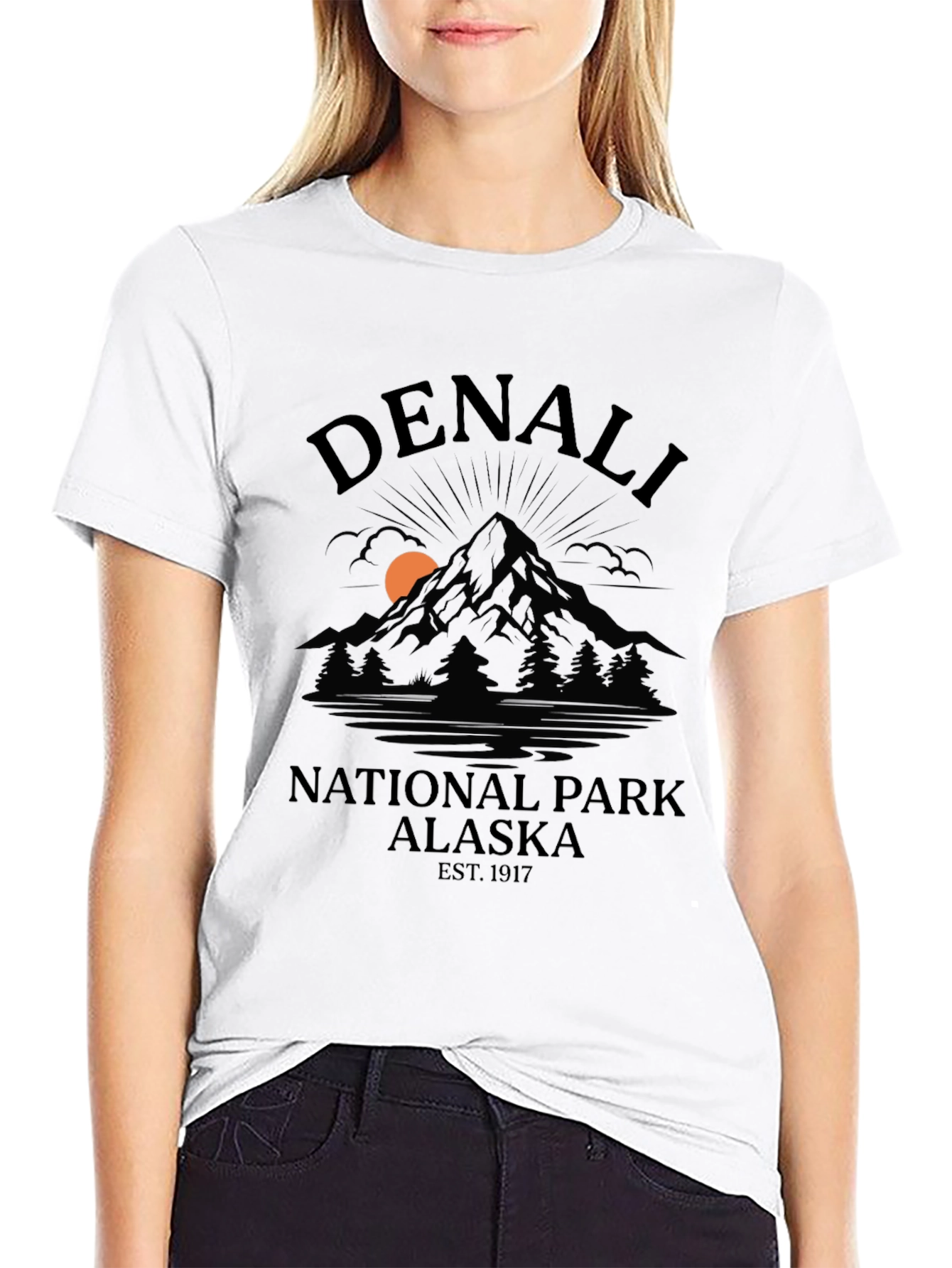 Denali National Park Alaska Black T-Shirt
