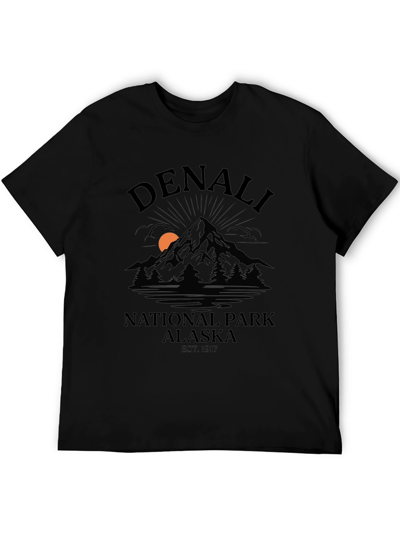 Denali National Park Alaska Black T-Shirt