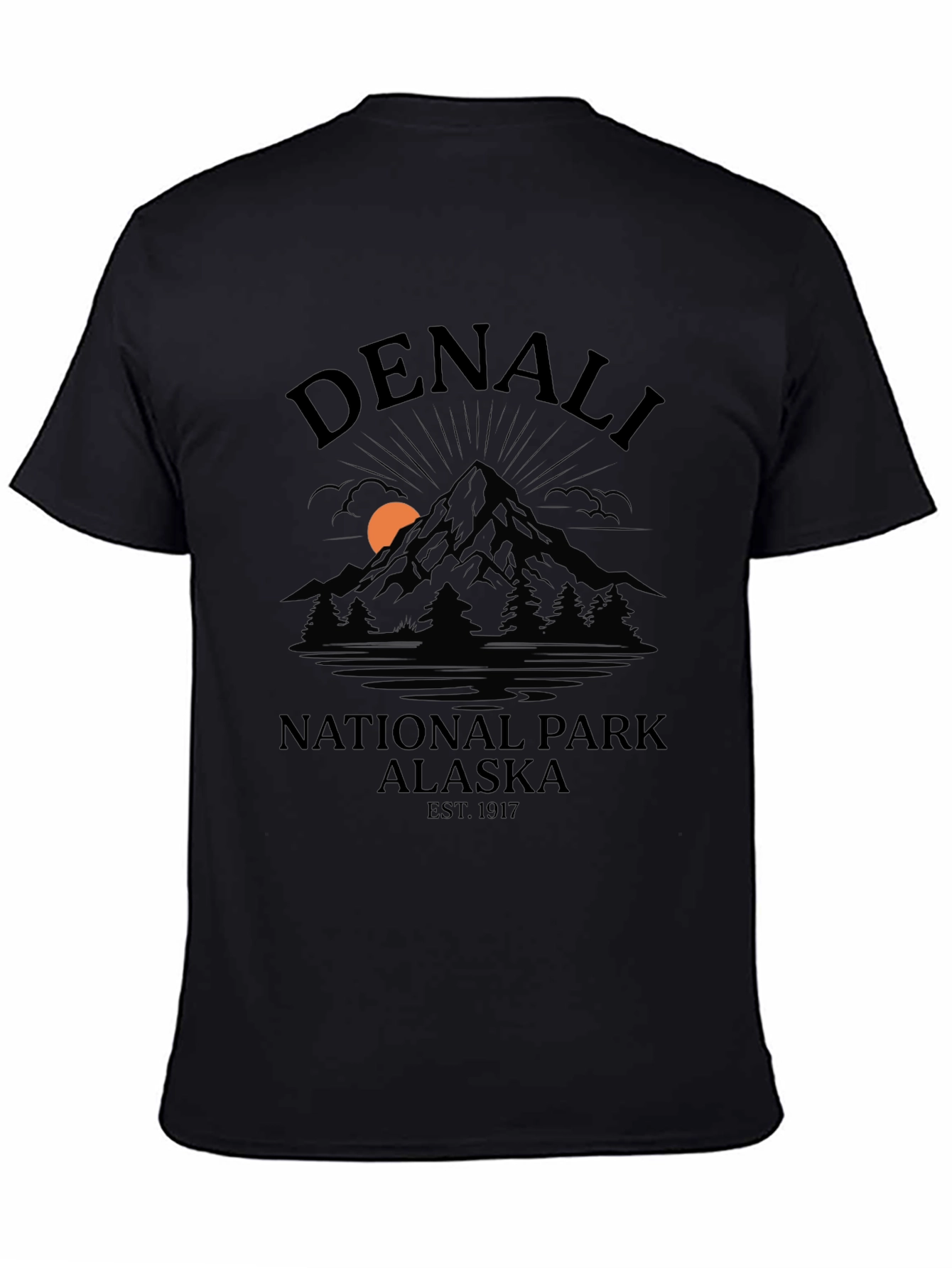 Denali National Park Alaska Black T-Shirt