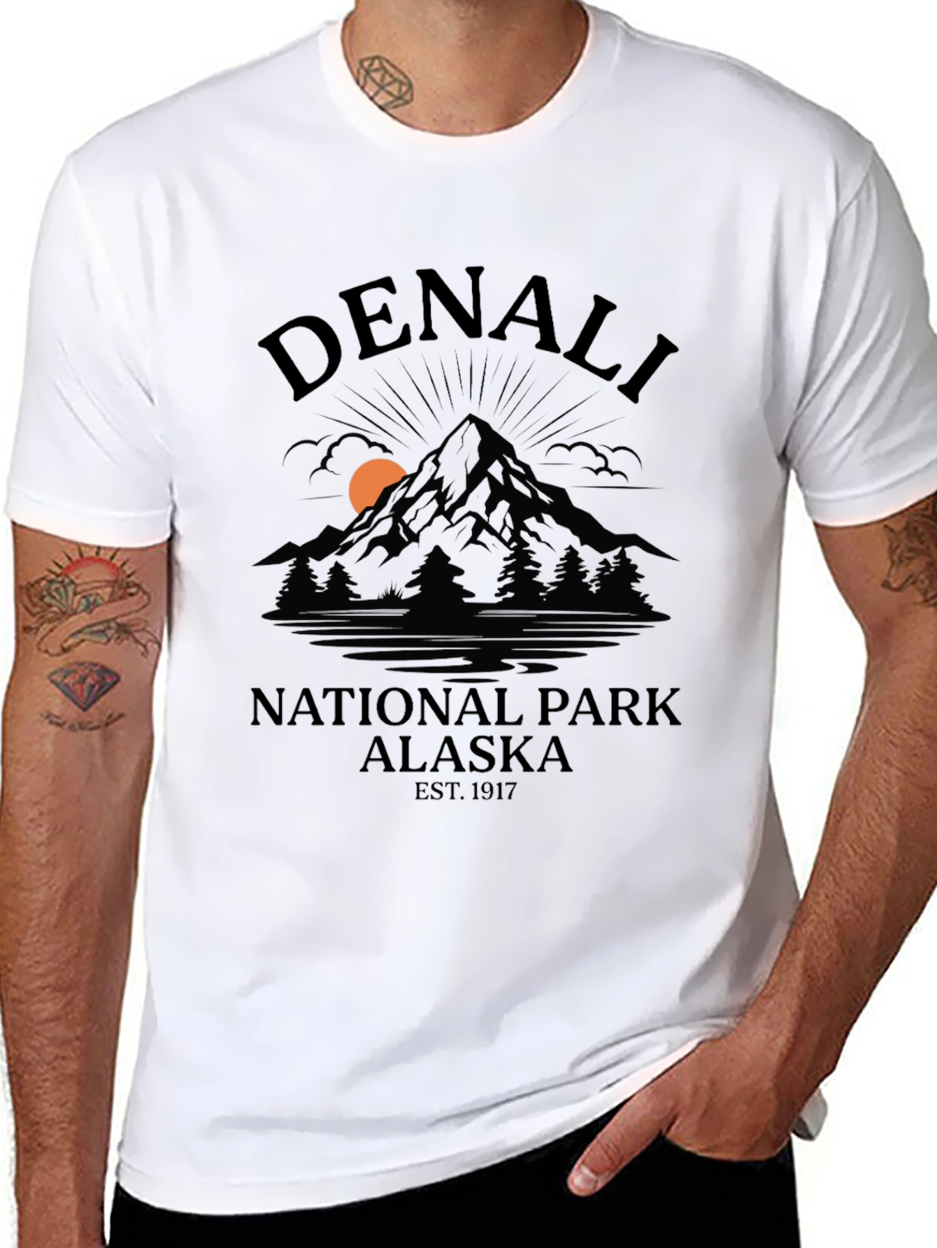 Denali National Park Alaska Black T-Shirt