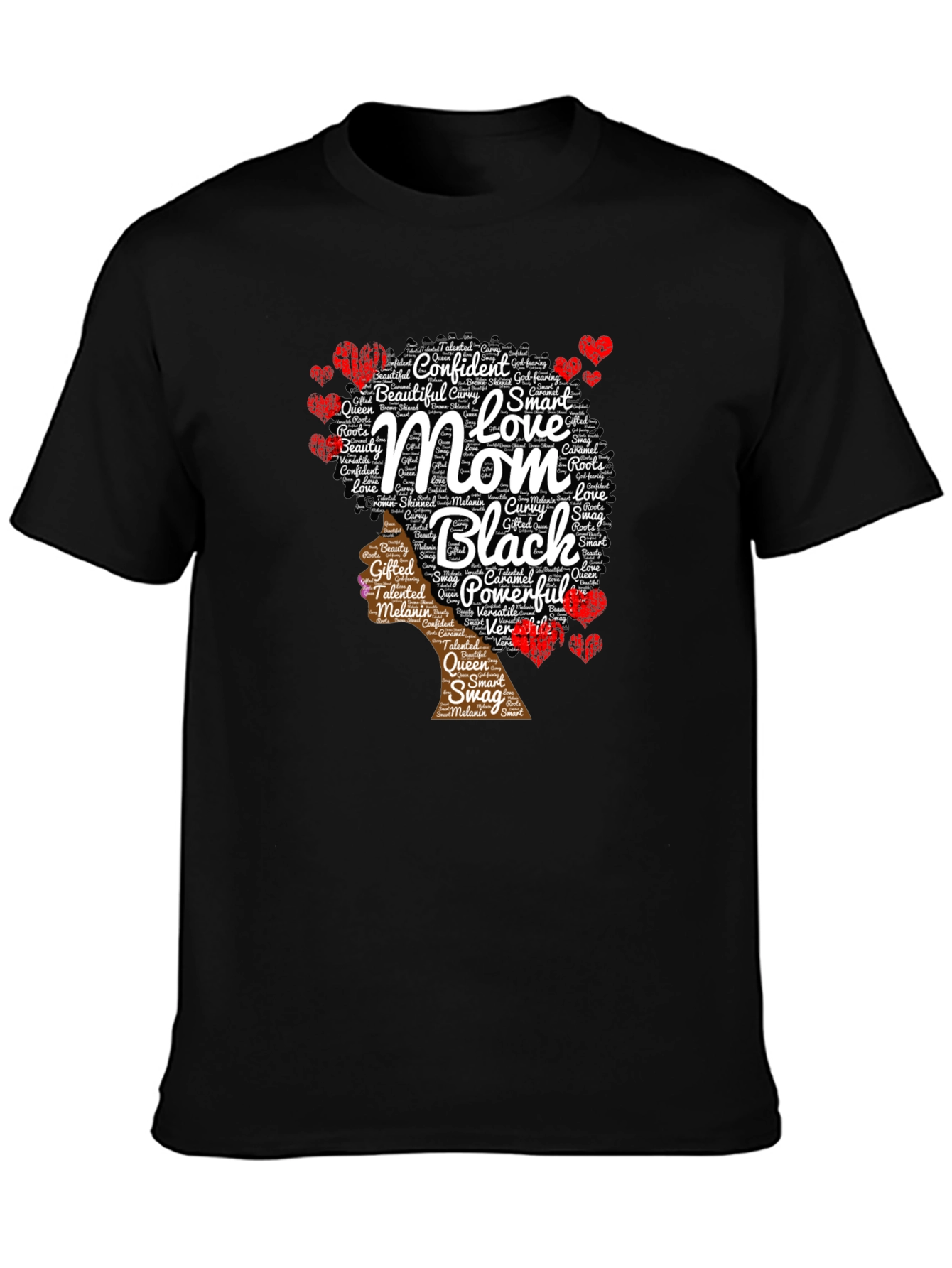 Black Mom T-Shirt - Confident Powerful Beautiful