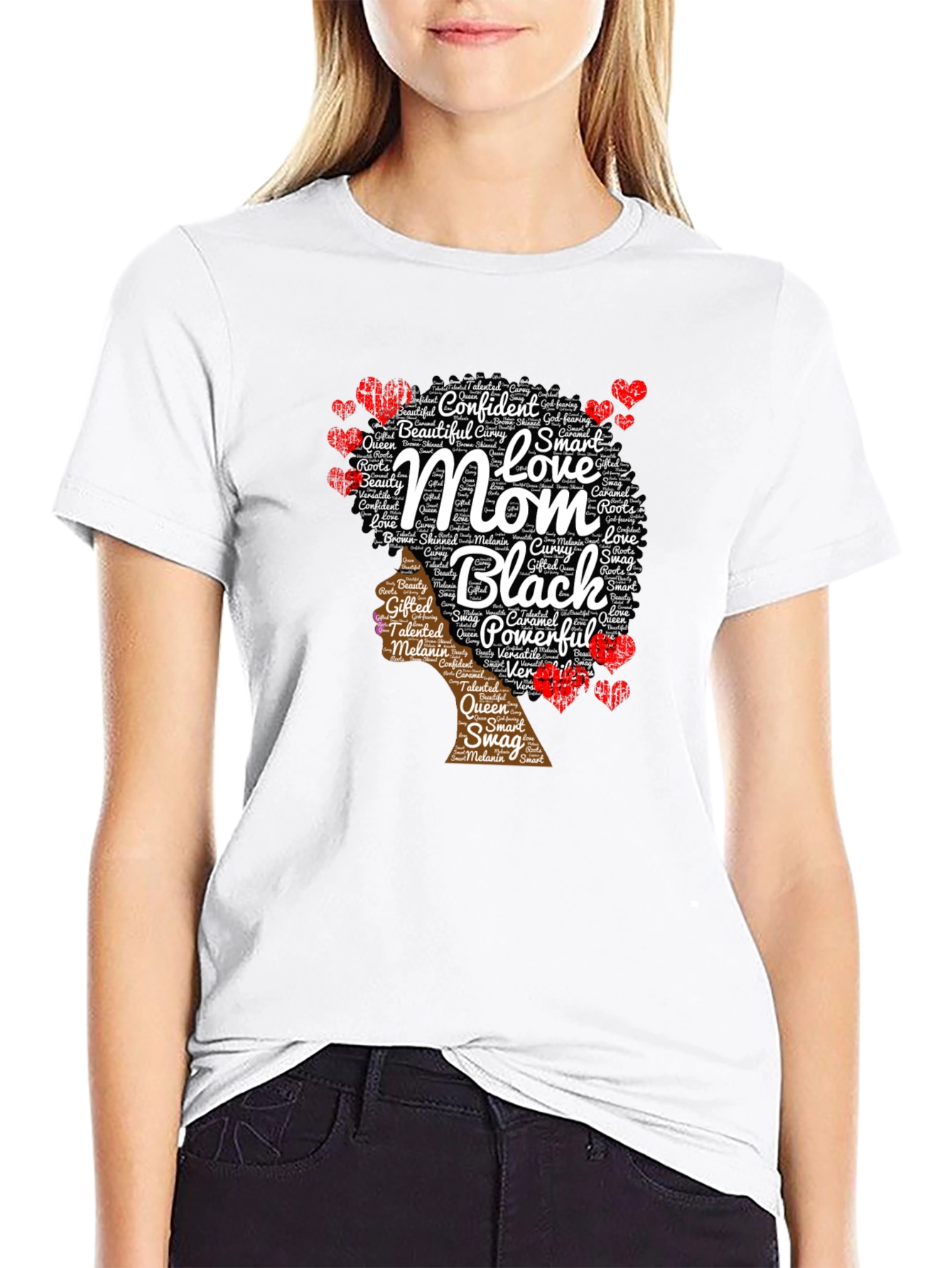 Black Mom T-Shirt - Confident Powerful Beautiful