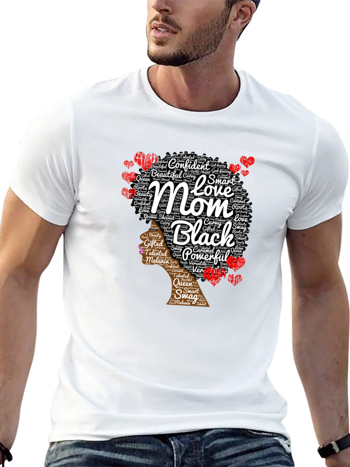 Black Mom T-Shirt - Confident Powerful Beautiful