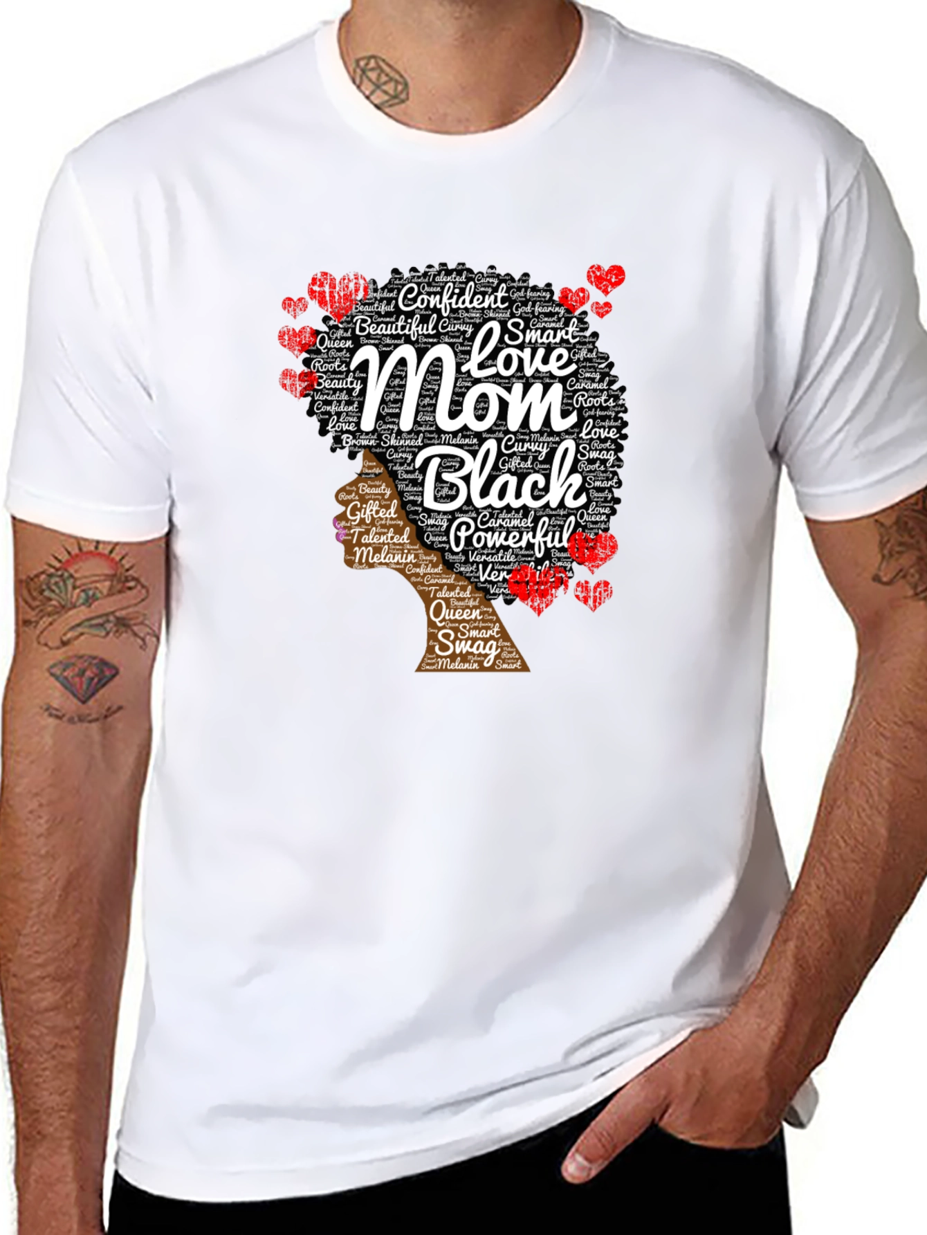 Black Mom T-Shirt - Confident Powerful Beautiful