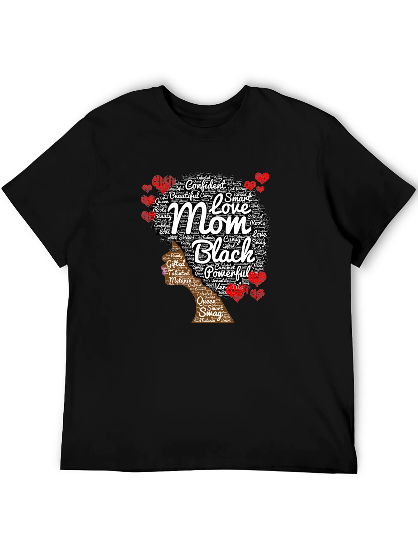 Black Mom T-Shirt - Confident Powerful Beautiful