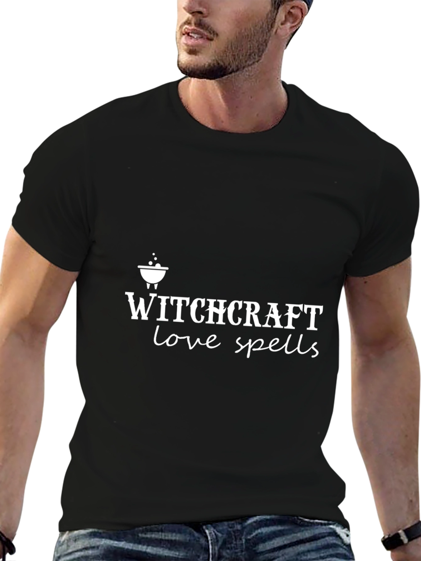 Witchcraft Love Spells T-Shirt Black Cotton