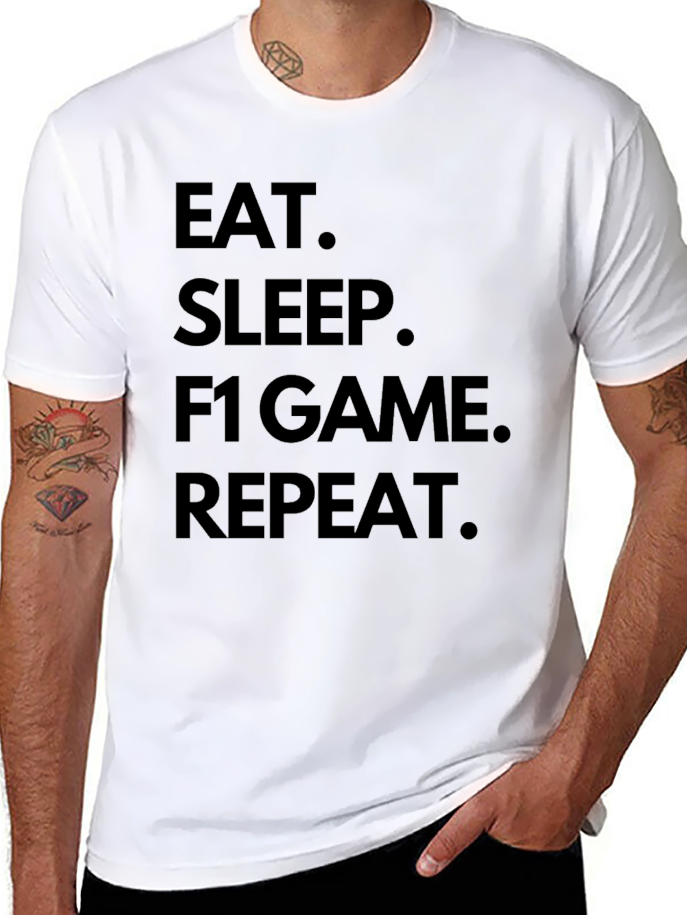 Eat Sleep F1 Game Repeat Black T-Shirt