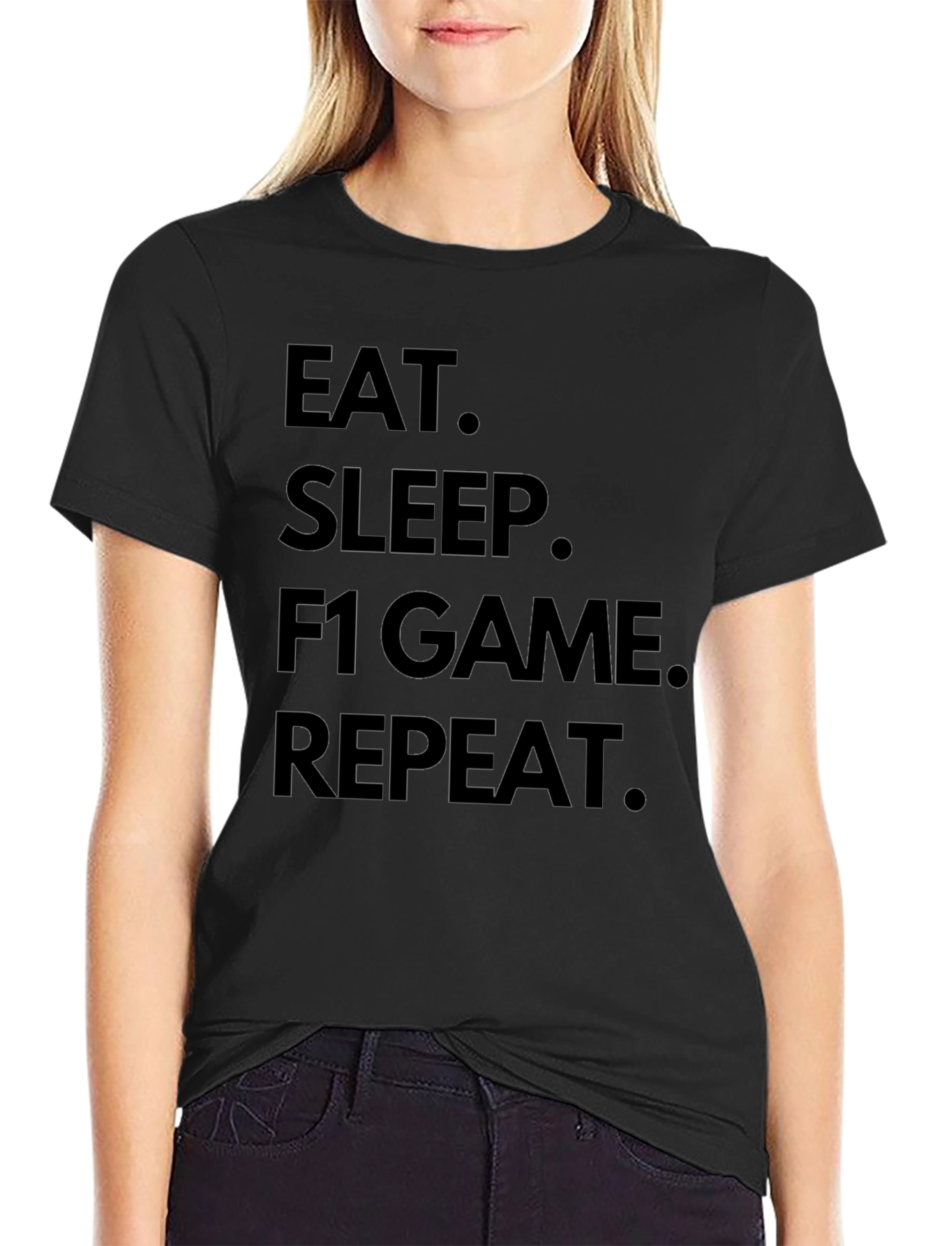 Eat Sleep F1 Game Repeat Black T-Shirt