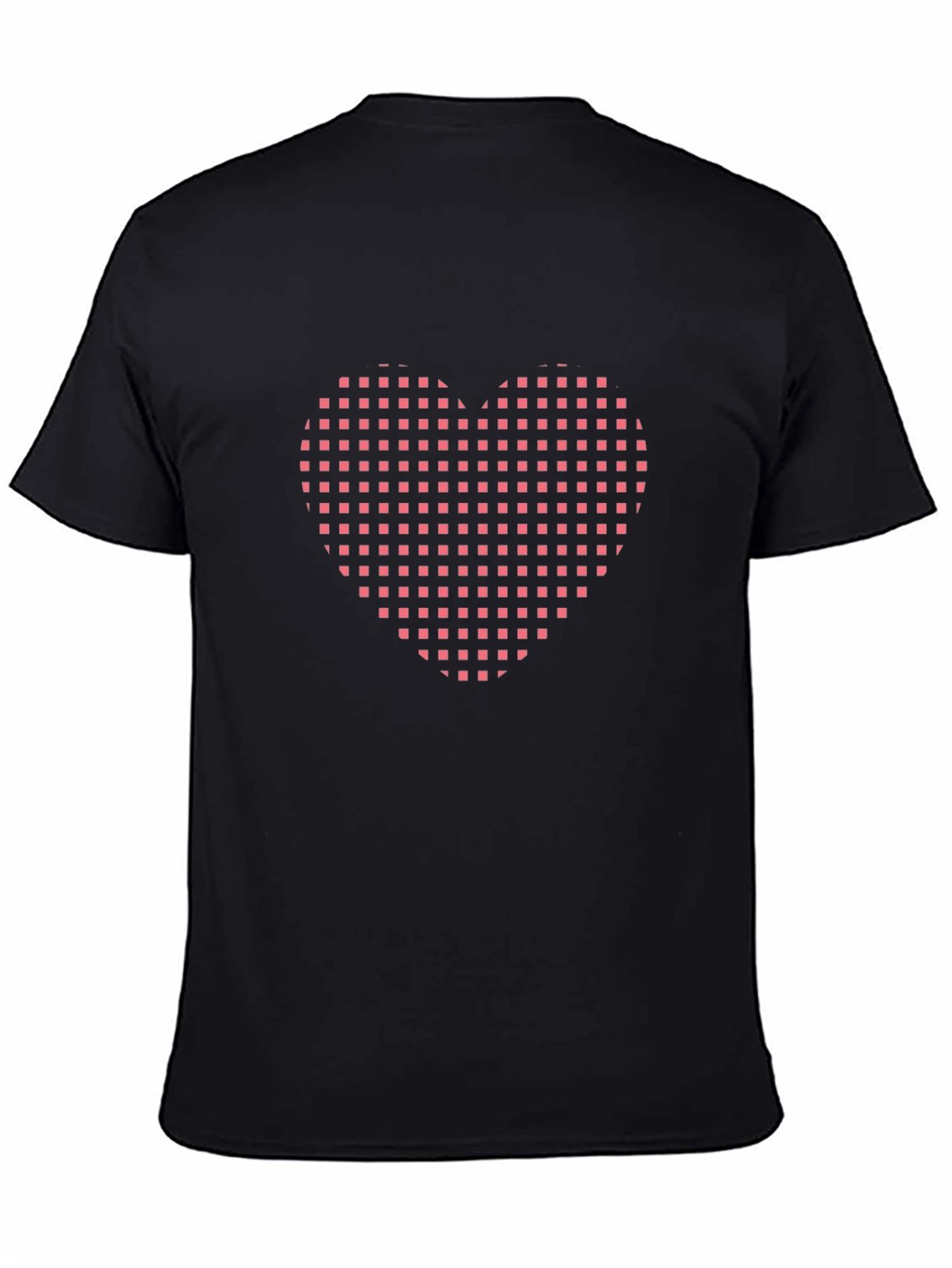 Grid Heart Black T-Shirt