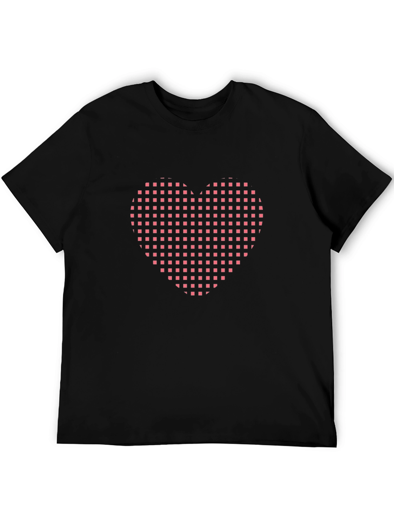 Grid Heart Black T-Shirt