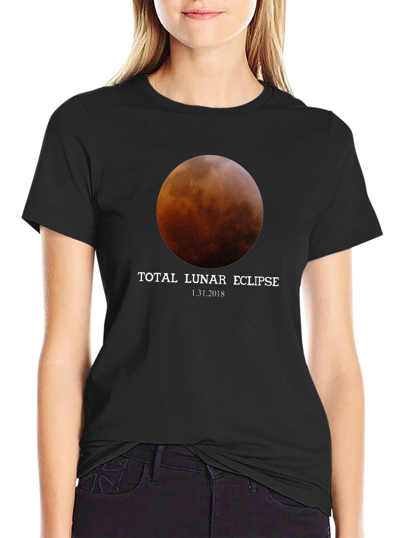 Total Lunar Eclipse Black T-Shirt - January 31 2018