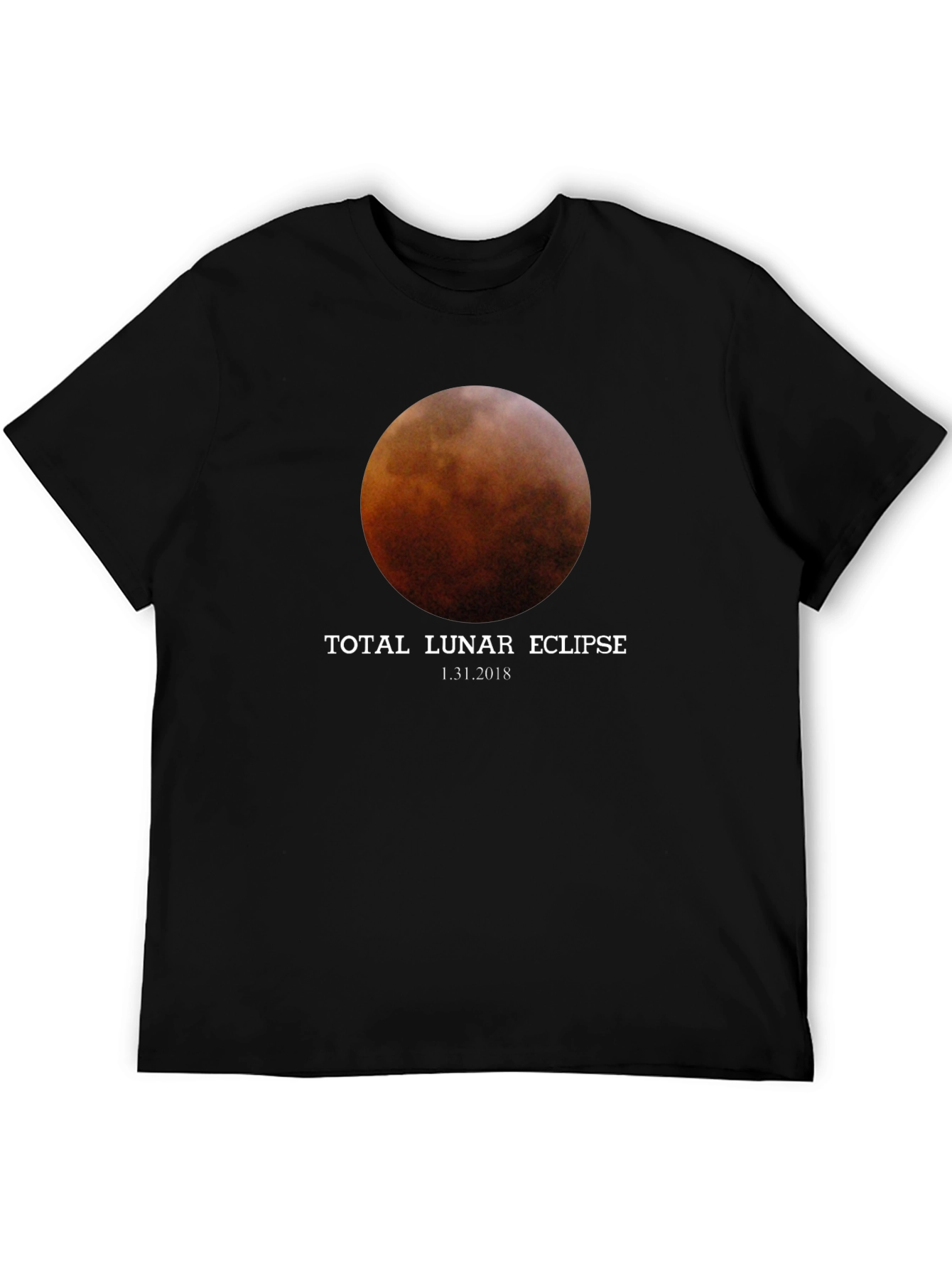 Total Lunar Eclipse Black T-Shirt - January 31 2018