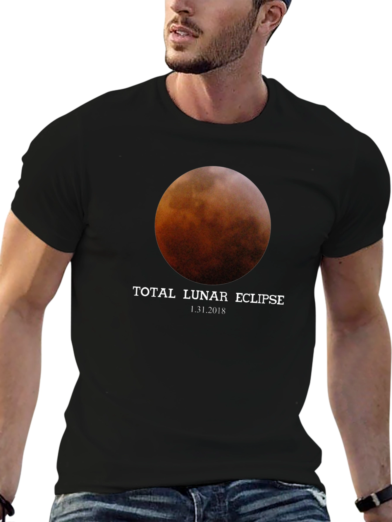 Total Lunar Eclipse Black T-Shirt - January 31 2018